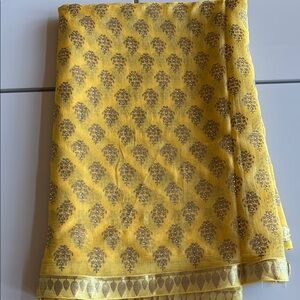 Yellow and Gold Patterned Saree- Final Sale